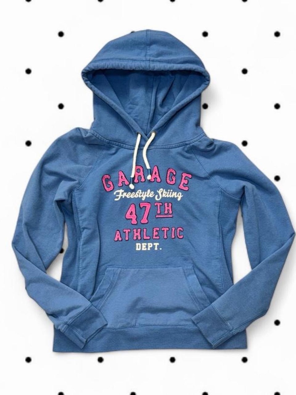 Garage Blue Hooded Sweatshirt with‎ Pink Graphic